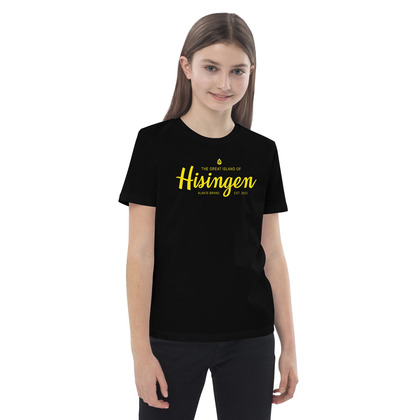 T-shirt barn - Hisingen, Gult Tryck