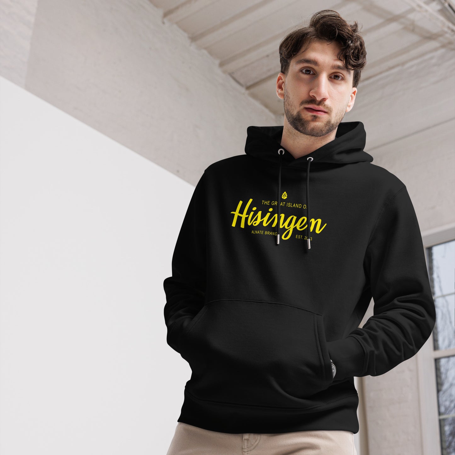 Hoodie - Hisingen, Gult Tryck